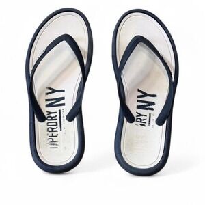 Superdry Blue Flip Flop Sandals Womens Casual Beach Flat Thong Shoes